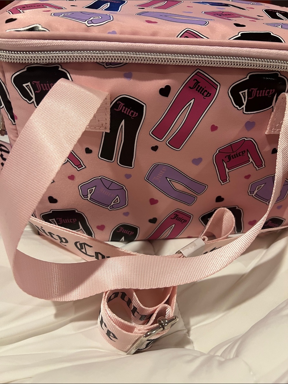 Juicy Couture Pink Patterned Cooler Bag Graphic Icons